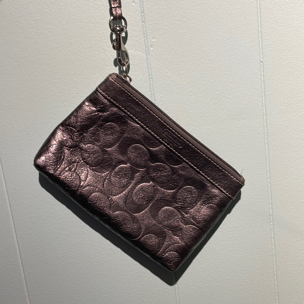 Coach silver wristlet